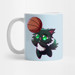 Cat playing basketball Mug